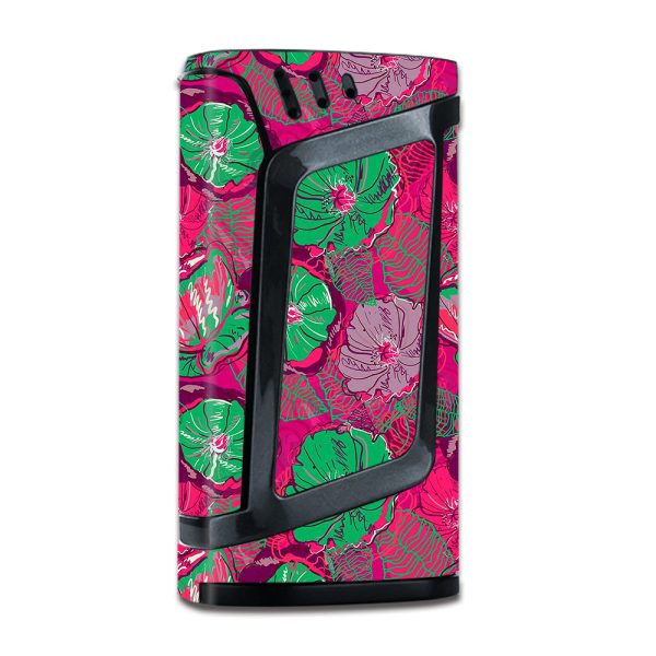 Pink Green Wild Flowers Smok Alien 220W Skin For Sale