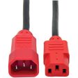 Tripp Lite 4ft Computer Power Cord Extension Cable C14 To C13 Red 10a 18awg Online now