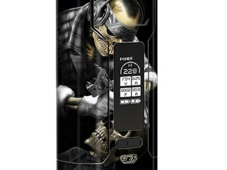 Skeleton Tattooer, Skull Tattooed Wismec Predator 228 Skin on Sale