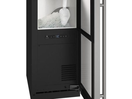 1 Class 15  Nugget Ice Machine With Stainless Solid Finish and Field Reversible Door Swing, Pump Included (115 Volts   60 Hz) Supply